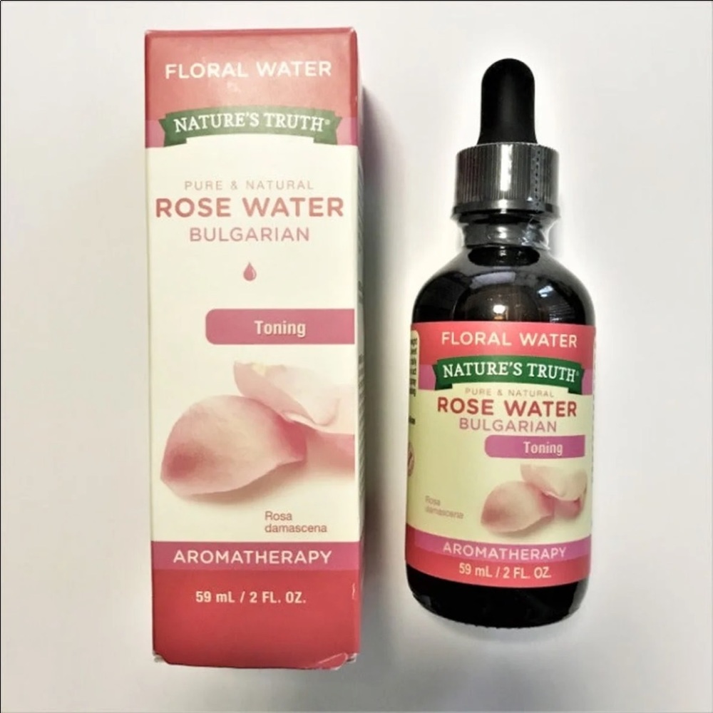 Nature's Truth Bulgarian Rose Water Toner Aromatherapy in Glass Bottle